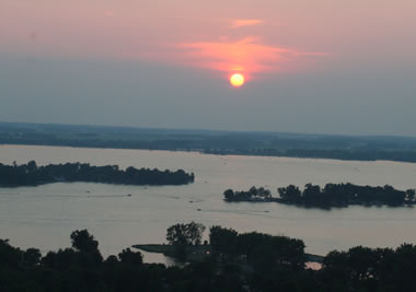 indian lake sunset